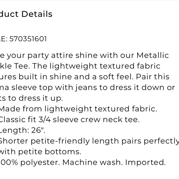 NWOT CHICOS crinkle top size 0 - Picture 5 of 5